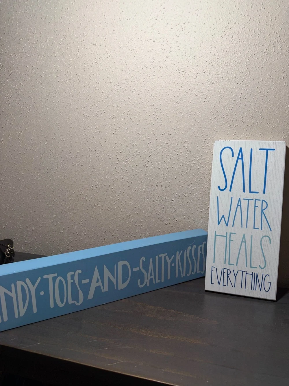 Source Unknown Blue & White Coastal Phrase Wall Signs